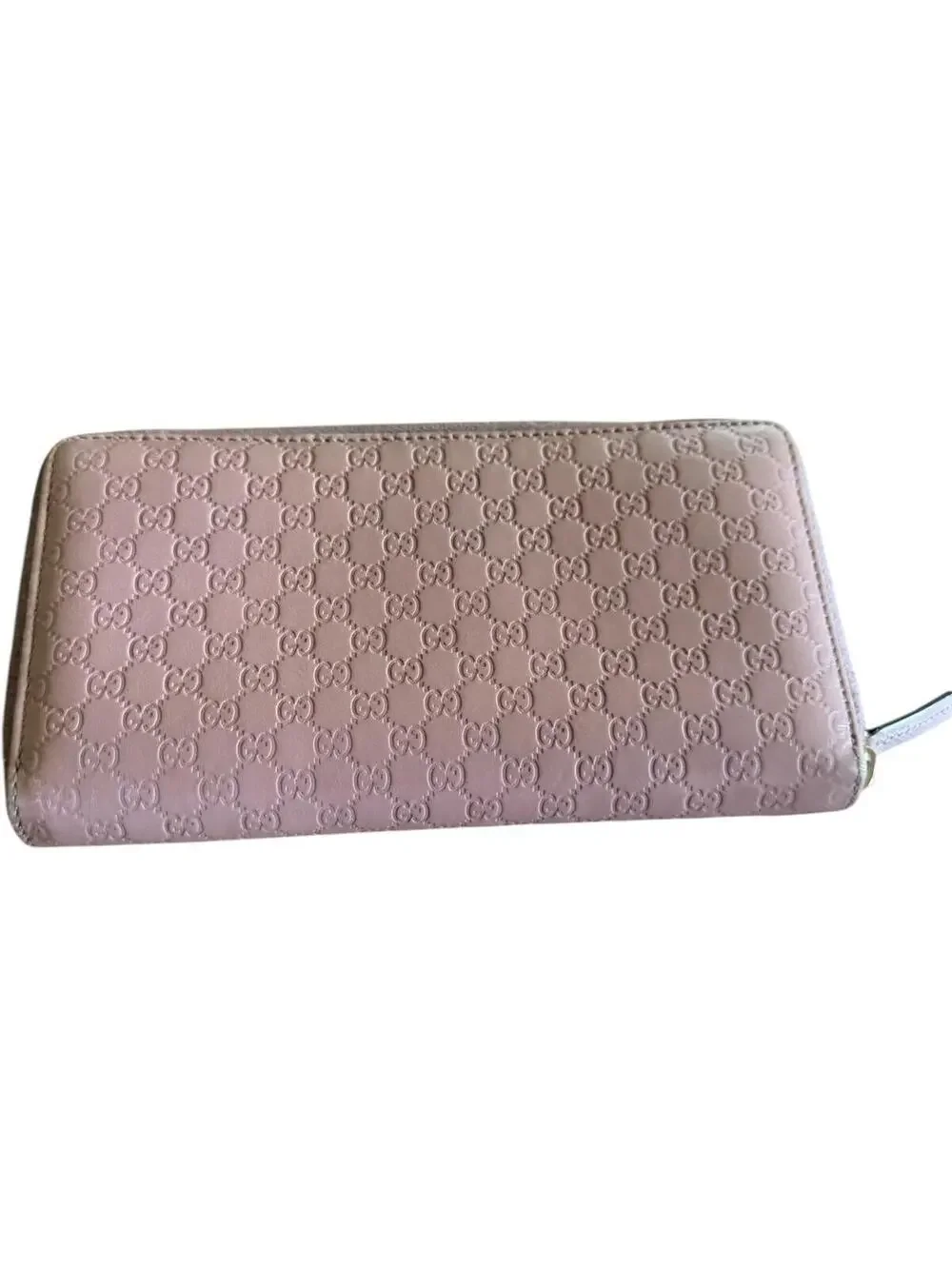 Gucci Pink Microguccissima Bow Wallet Embossed Leather Zip-Around - Picture 5 of 13